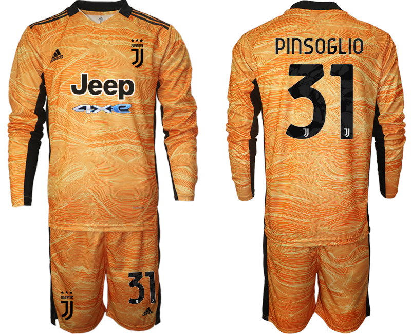 Men 2021-2022 Club Juventus orange yellow Goalkeeper Long Sleeve #31 Adidas Soccer Jersey->juventus jersey->Soccer Club Jersey